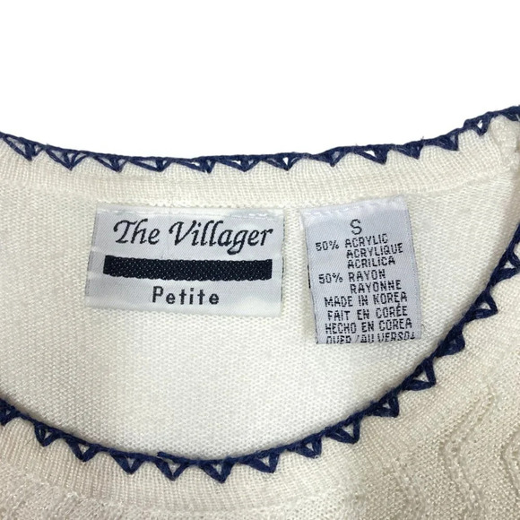 The Villager Cream Sweater Top, Size Petite Small, Vintage 1960's Feminine - Picture 7 of 10